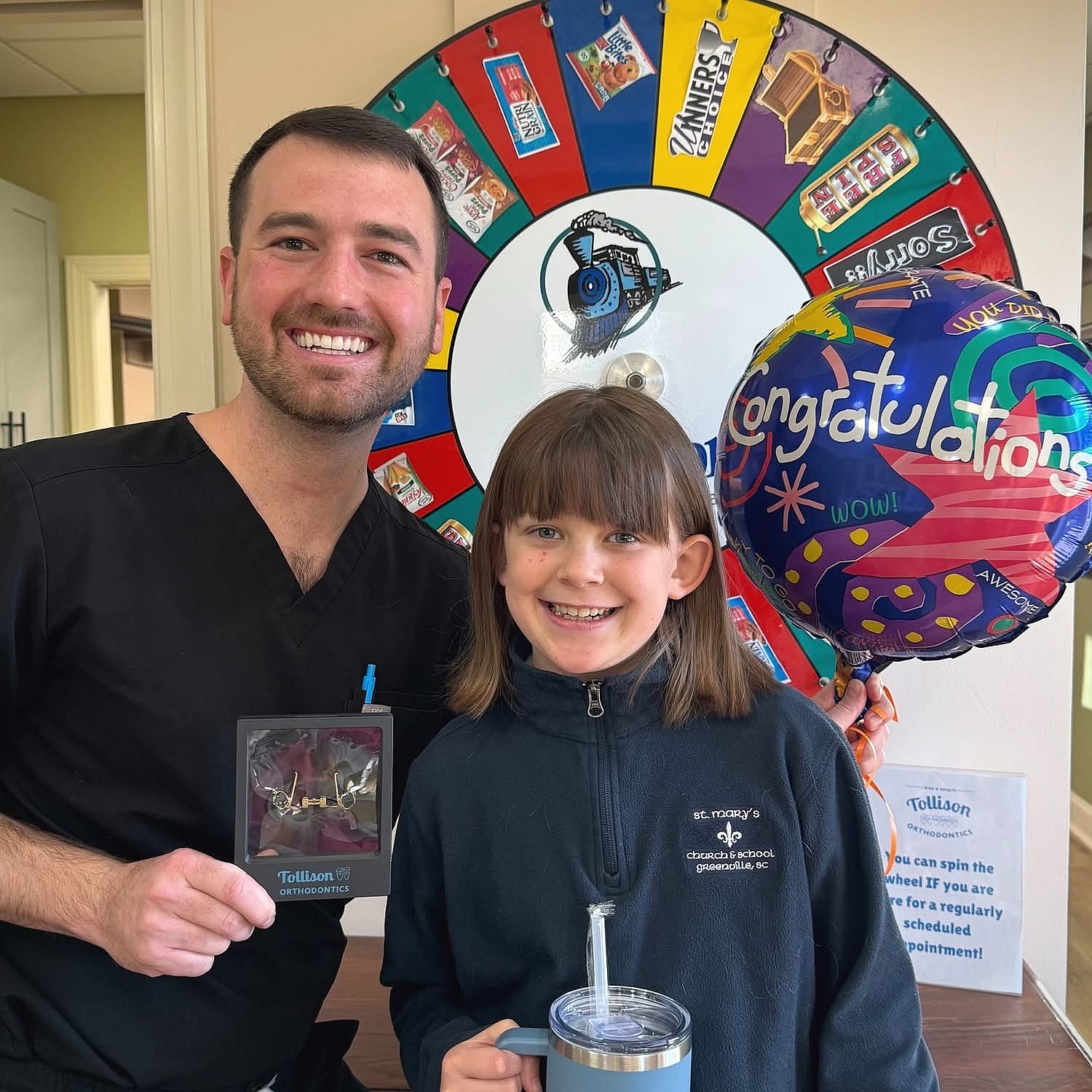 A patient after finishing Braces treatment in Greenville at Tollison Orthodontics